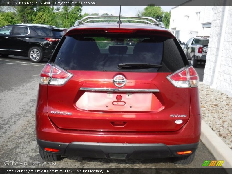 Cayenne Red / Charcoal 2015 Nissan Rogue SV AWD