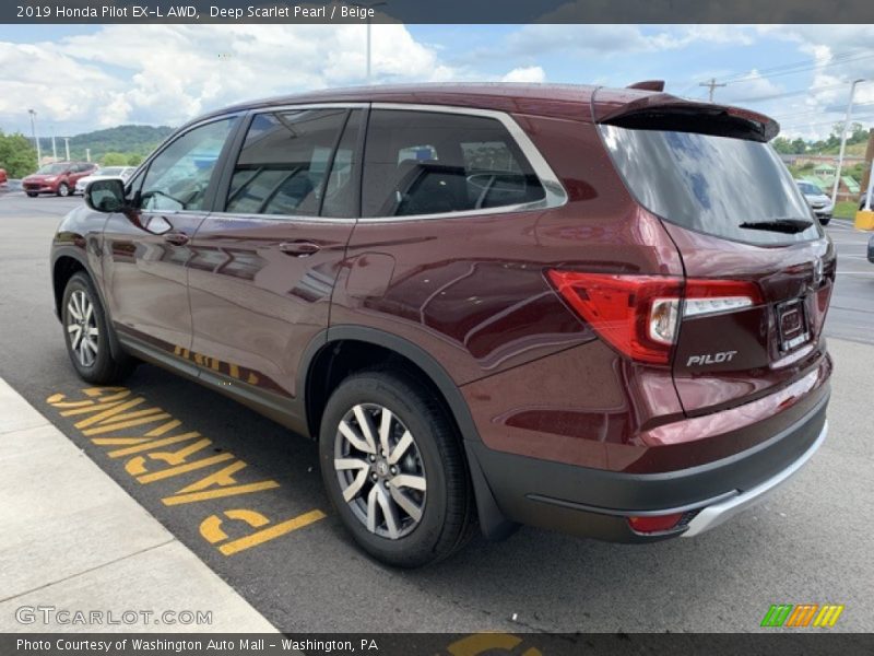 Deep Scarlet Pearl / Beige 2019 Honda Pilot EX-L AWD