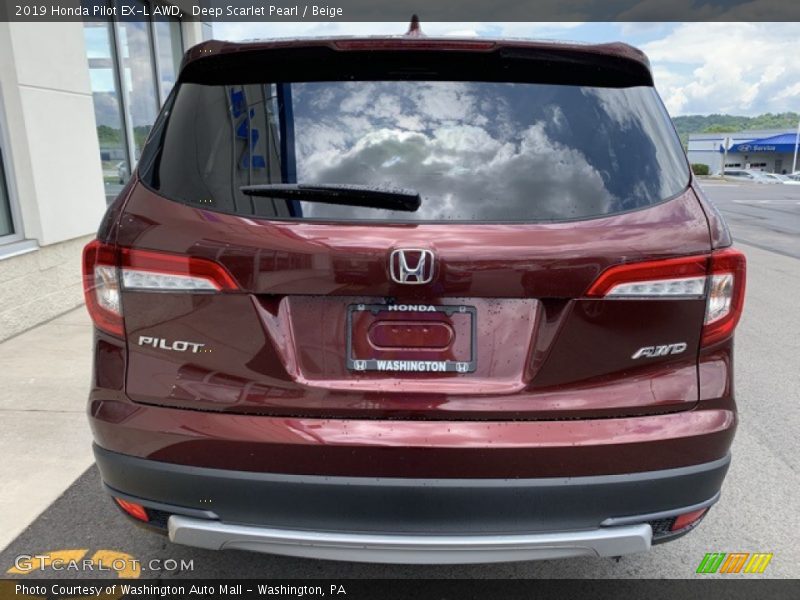 Deep Scarlet Pearl / Beige 2019 Honda Pilot EX-L AWD