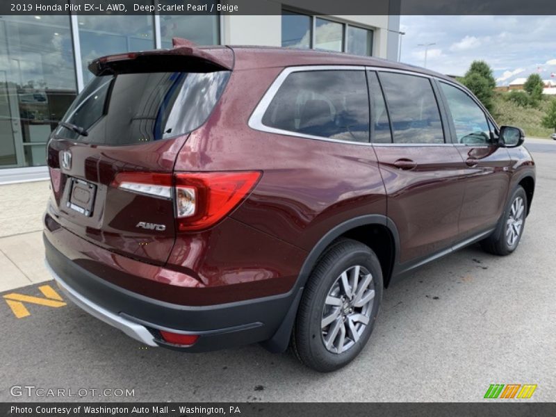 Deep Scarlet Pearl / Beige 2019 Honda Pilot EX-L AWD