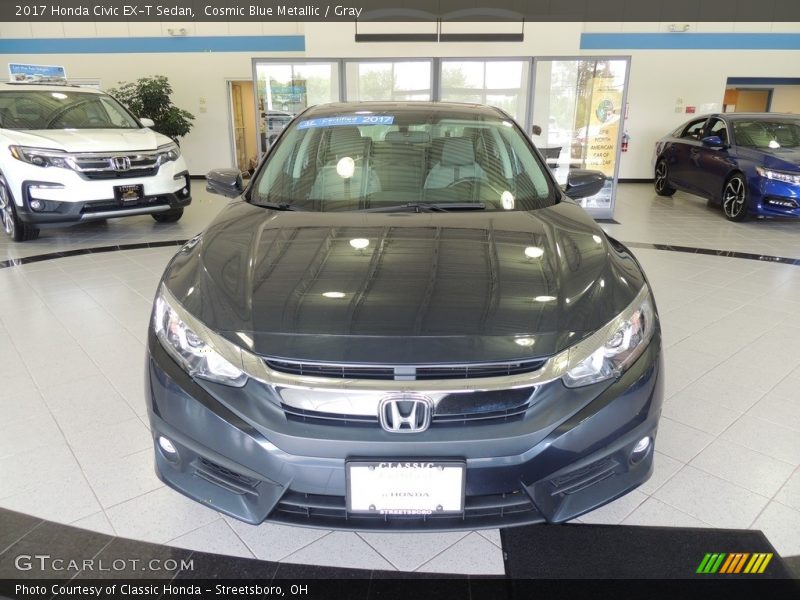 Cosmic Blue Metallic / Gray 2017 Honda Civic EX-T Sedan