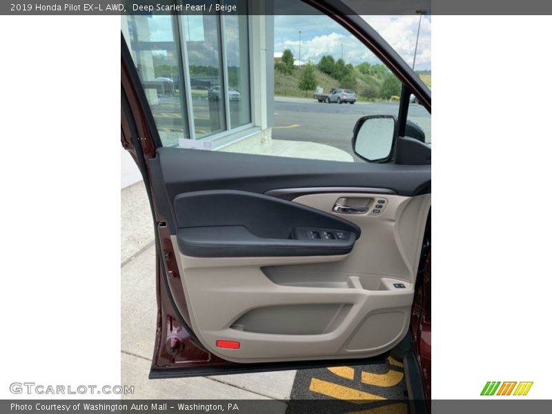 Deep Scarlet Pearl / Beige 2019 Honda Pilot EX-L AWD