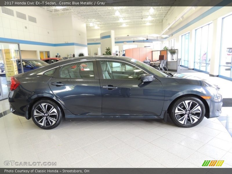 Cosmic Blue Metallic / Gray 2017 Honda Civic EX-T Sedan