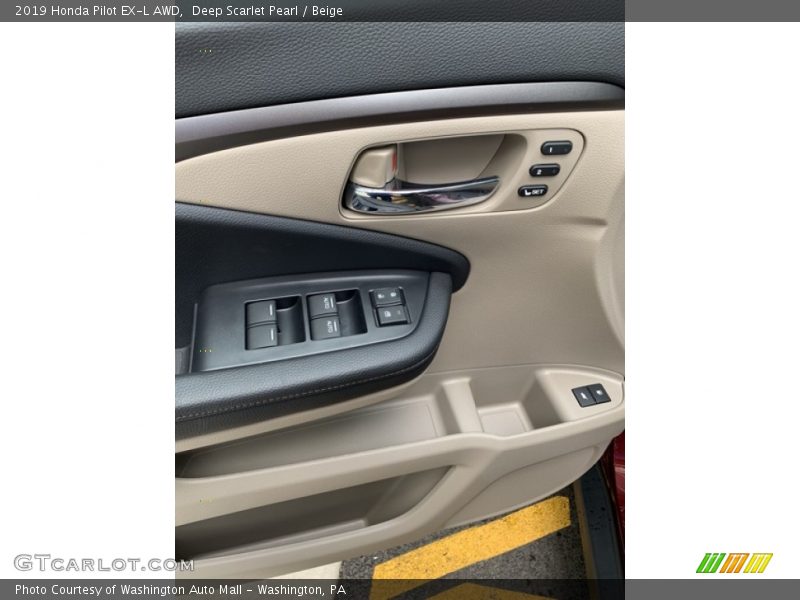 Deep Scarlet Pearl / Beige 2019 Honda Pilot EX-L AWD