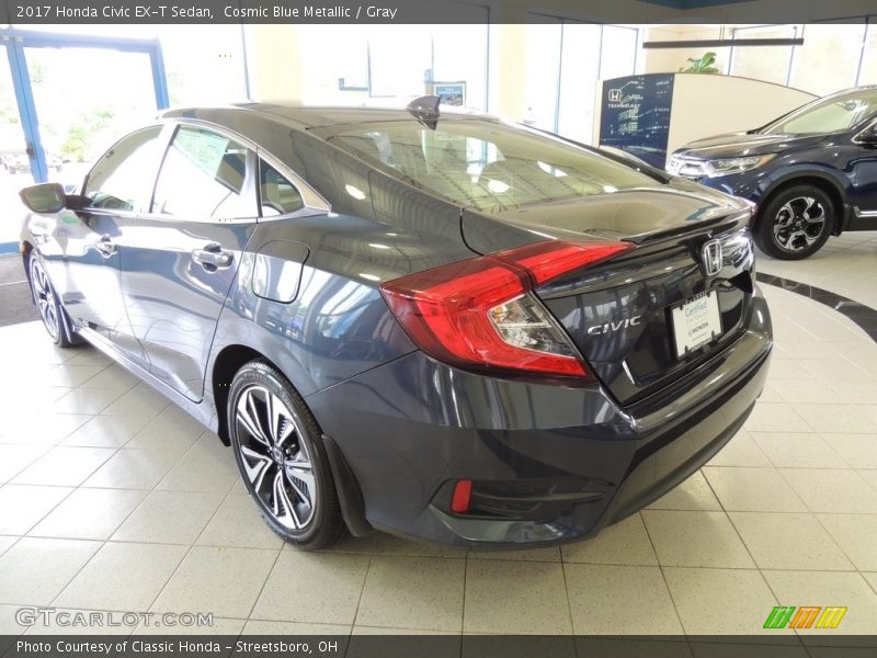 Cosmic Blue Metallic / Gray 2017 Honda Civic EX-T Sedan