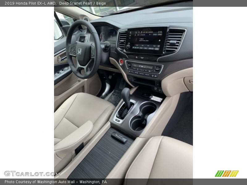 Deep Scarlet Pearl / Beige 2019 Honda Pilot EX-L AWD