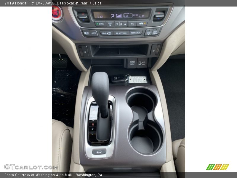 Deep Scarlet Pearl / Beige 2019 Honda Pilot EX-L AWD
