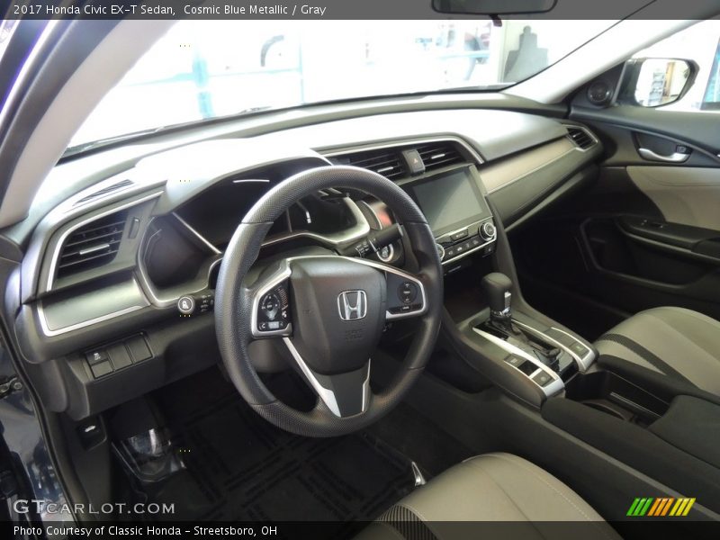 Cosmic Blue Metallic / Gray 2017 Honda Civic EX-T Sedan