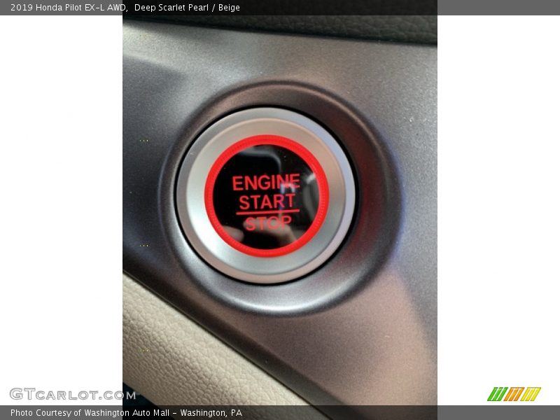 Deep Scarlet Pearl / Beige 2019 Honda Pilot EX-L AWD