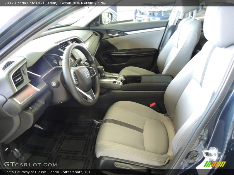 Cosmic Blue Metallic / Gray 2017 Honda Civic EX-T Sedan