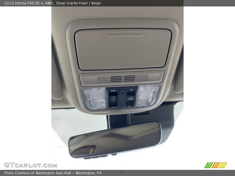 Deep Scarlet Pearl / Beige 2019 Honda Pilot EX-L AWD