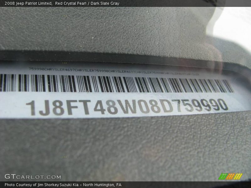 Red Crystal Pearl / Dark Slate Gray 2008 Jeep Patriot Limited