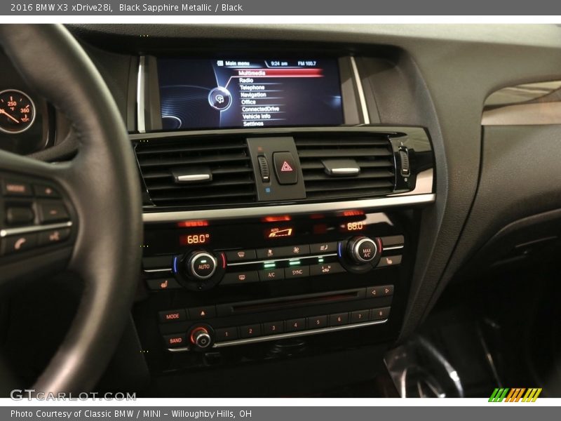 Black Sapphire Metallic / Black 2016 BMW X3 xDrive28i
