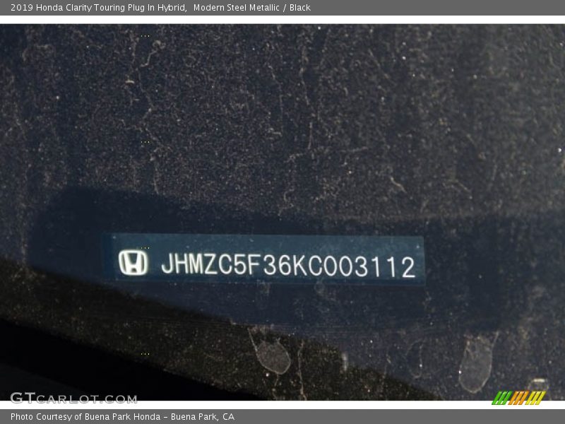 Modern Steel Metallic / Black 2019 Honda Clarity Touring Plug In Hybrid