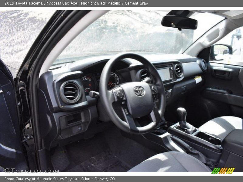 Midnight Black Metallic / Cement Gray 2019 Toyota Tacoma SR Access Cab 4x4