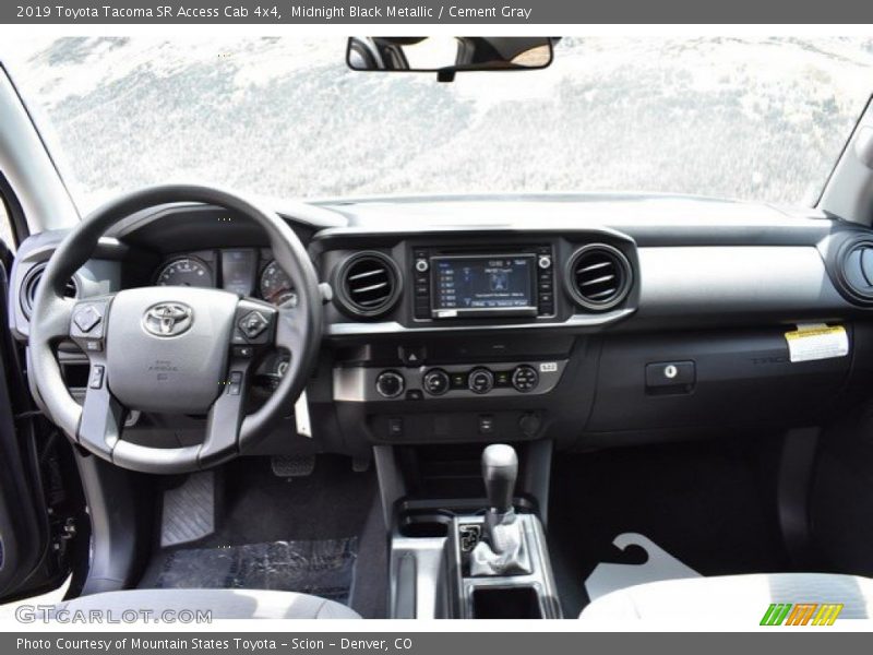 Midnight Black Metallic / Cement Gray 2019 Toyota Tacoma SR Access Cab 4x4