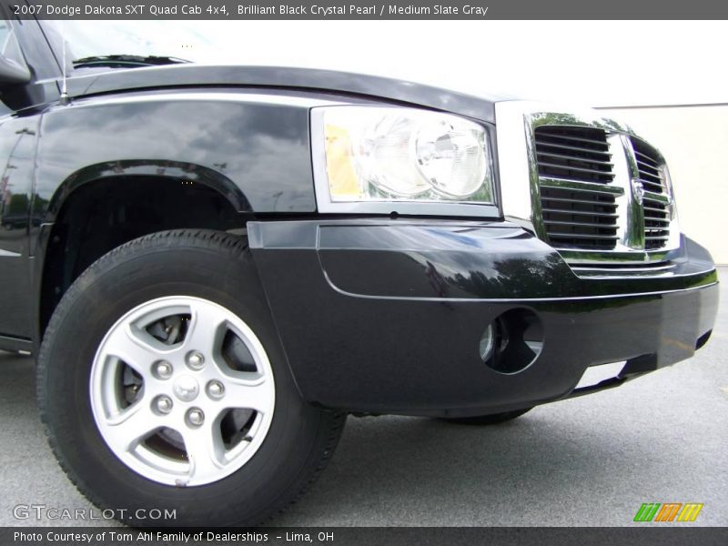 Brilliant Black Crystal Pearl / Medium Slate Gray 2007 Dodge Dakota SXT Quad Cab 4x4