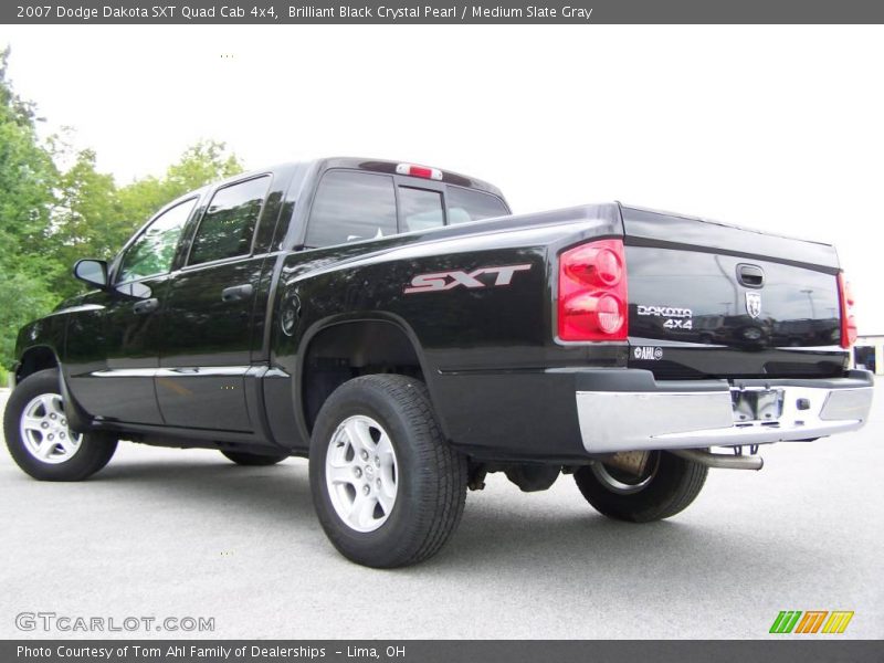 Brilliant Black Crystal Pearl / Medium Slate Gray 2007 Dodge Dakota SXT Quad Cab 4x4