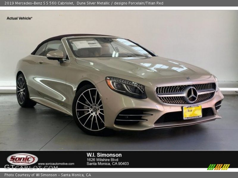 Dune Silver Metallic / designo Porcelain/Titian Red 2019 Mercedes-Benz S S 560 Cabriolet