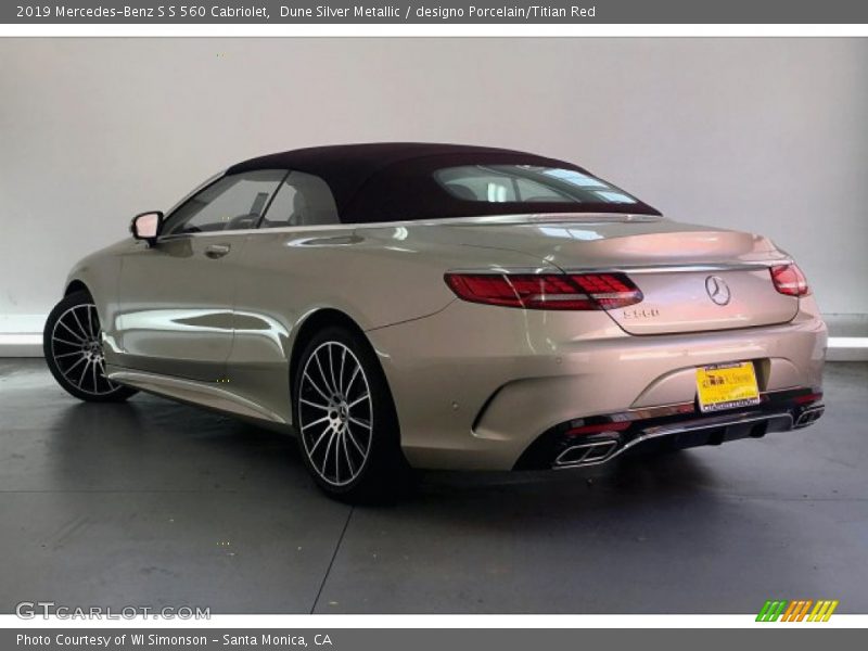 Dune Silver Metallic / designo Porcelain/Titian Red 2019 Mercedes-Benz S S 560 Cabriolet