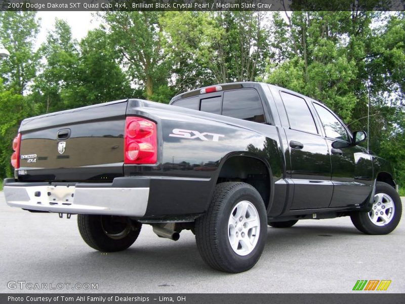 Brilliant Black Crystal Pearl / Medium Slate Gray 2007 Dodge Dakota SXT Quad Cab 4x4