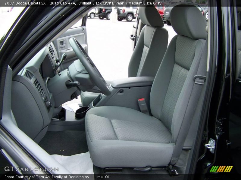 Brilliant Black Crystal Pearl / Medium Slate Gray 2007 Dodge Dakota SXT Quad Cab 4x4