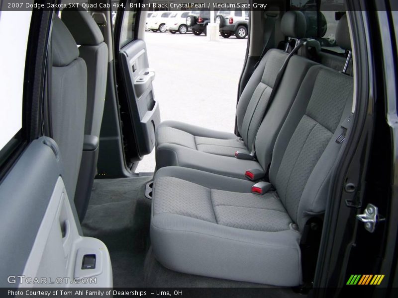 Brilliant Black Crystal Pearl / Medium Slate Gray 2007 Dodge Dakota SXT Quad Cab 4x4