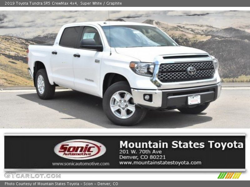 Super White / Graphite 2019 Toyota Tundra SR5 CrewMax 4x4