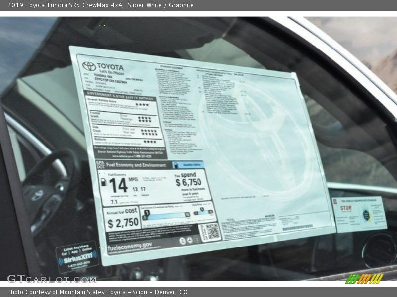 Super White / Graphite 2019 Toyota Tundra SR5 CrewMax 4x4
