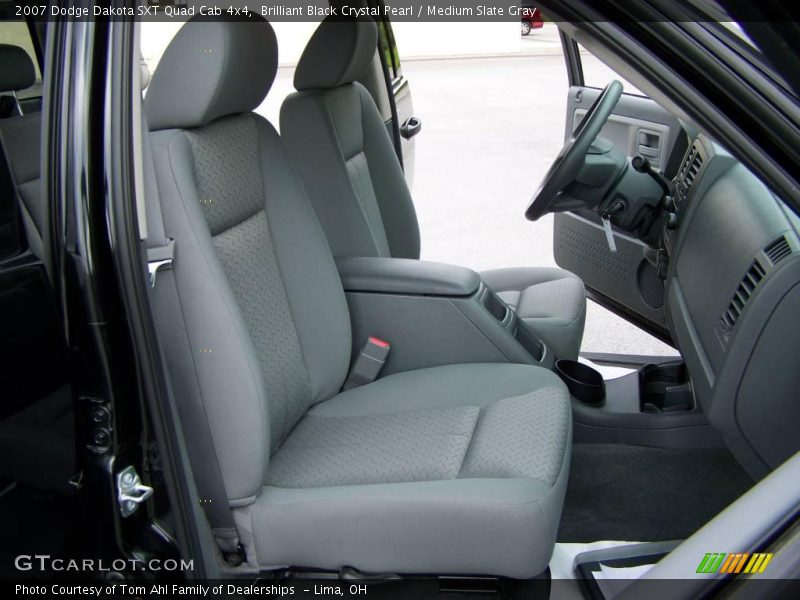 Brilliant Black Crystal Pearl / Medium Slate Gray 2007 Dodge Dakota SXT Quad Cab 4x4