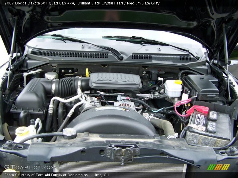 Brilliant Black Crystal Pearl / Medium Slate Gray 2007 Dodge Dakota SXT Quad Cab 4x4