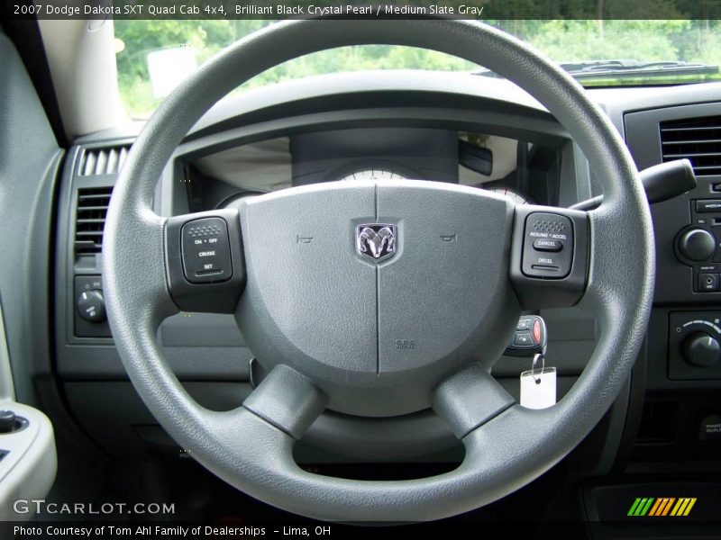 Brilliant Black Crystal Pearl / Medium Slate Gray 2007 Dodge Dakota SXT Quad Cab 4x4