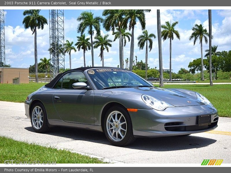 Seal Grey Metallic / Black 2003 Porsche 911 Carrera Cabriolet