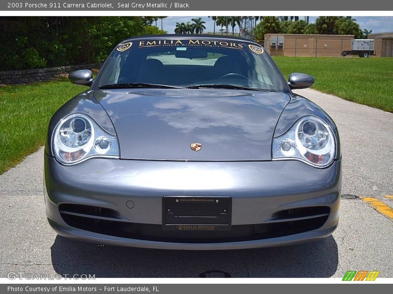 Seal Grey Metallic / Black 2003 Porsche 911 Carrera Cabriolet