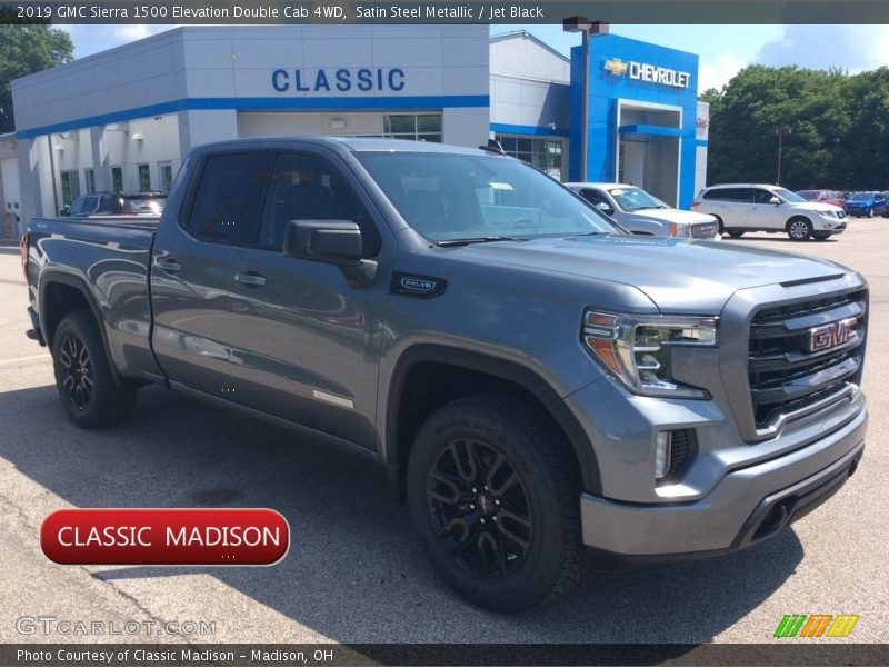 Satin Steel Metallic / Jet Black 2019 GMC Sierra 1500 Elevation Double Cab 4WD