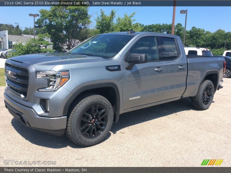 Satin Steel Metallic / Jet Black 2019 GMC Sierra 1500 Elevation Double Cab 4WD