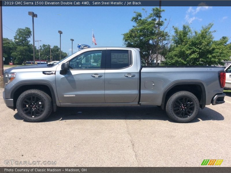 Satin Steel Metallic / Jet Black 2019 GMC Sierra 1500 Elevation Double Cab 4WD