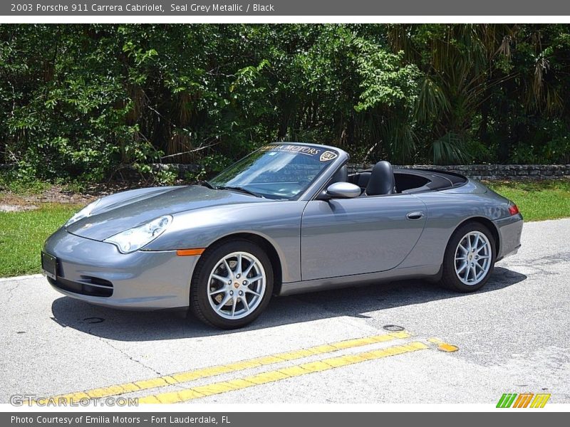 Seal Grey Metallic / Black 2003 Porsche 911 Carrera Cabriolet
