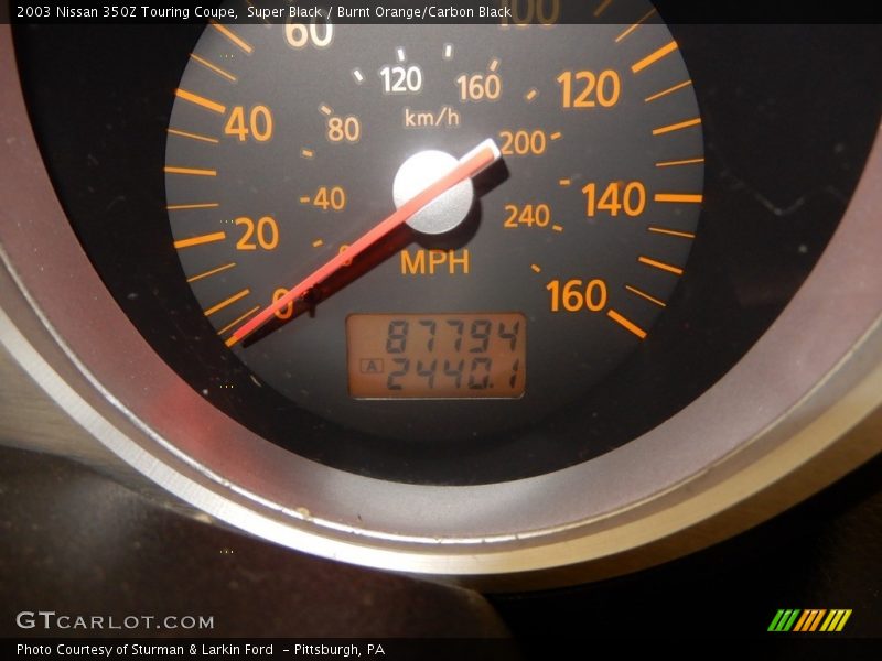 Super Black / Burnt Orange/Carbon Black 2003 Nissan 350Z Touring Coupe