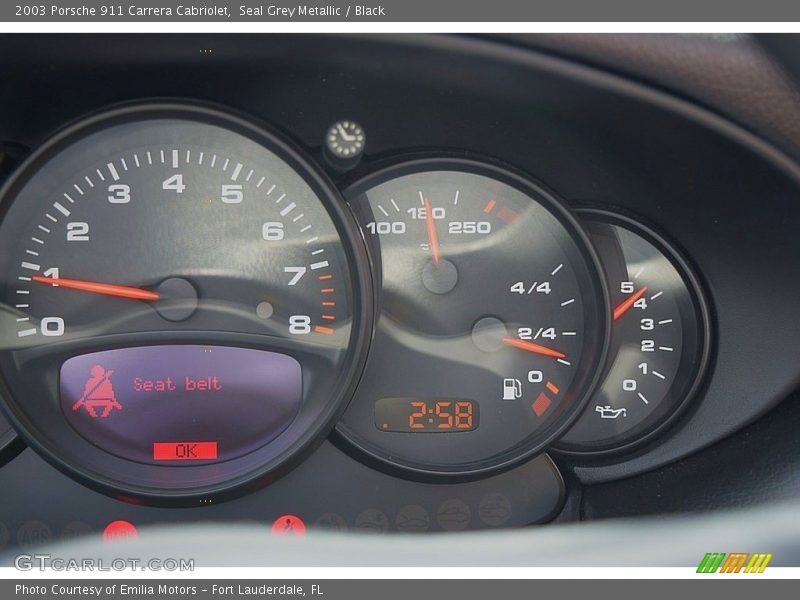 Seal Grey Metallic / Black 2003 Porsche 911 Carrera Cabriolet