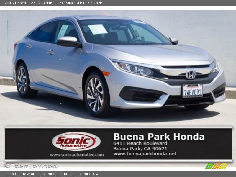 Lunar Silver Metallic / Black 2016 Honda Civic EX Sedan