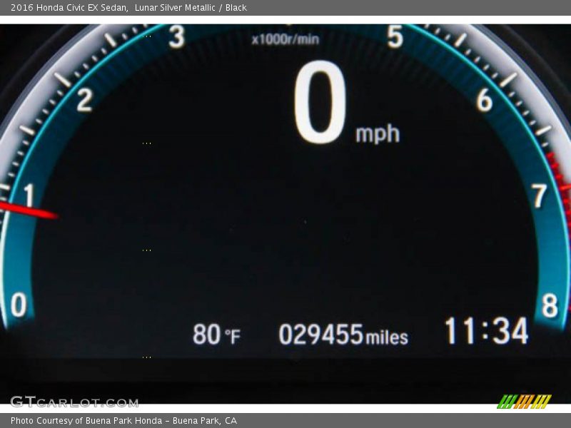 Lunar Silver Metallic / Black 2016 Honda Civic EX Sedan