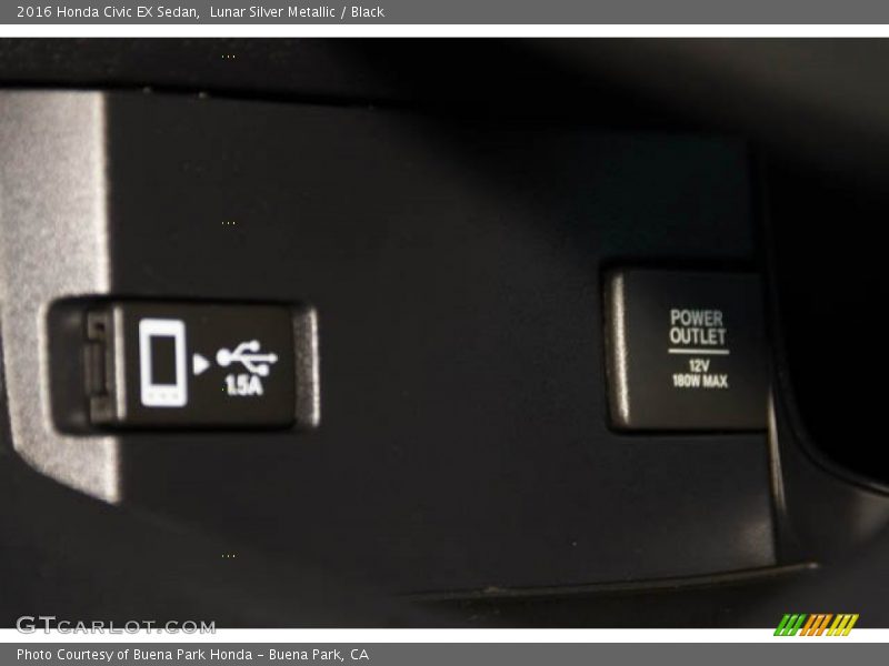 Lunar Silver Metallic / Black 2016 Honda Civic EX Sedan