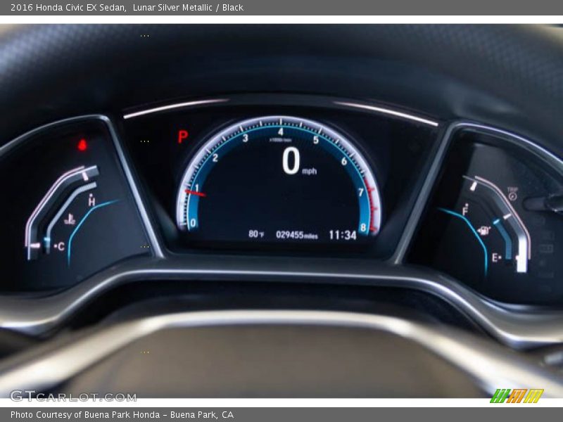 Lunar Silver Metallic / Black 2016 Honda Civic EX Sedan