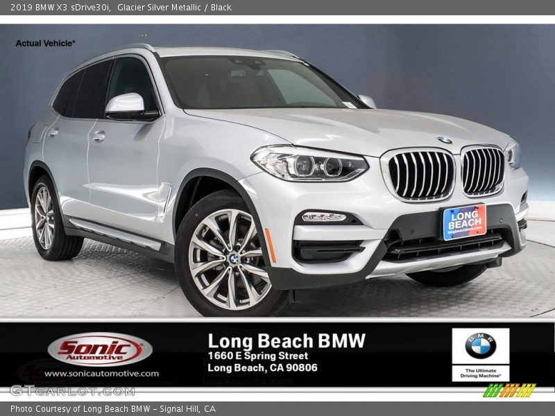Glacier Silver Metallic / Black 2019 BMW X3 sDrive30i