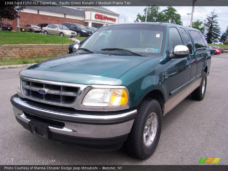 Pacific Green Metallic / Medium Prairie Tan 1998 Ford F150 XLT SuperCab