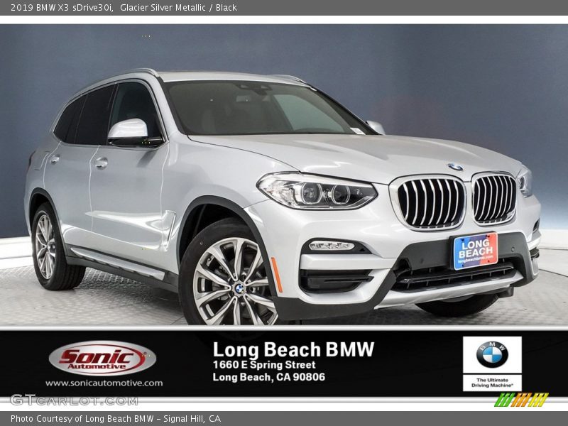Glacier Silver Metallic / Black 2019 BMW X3 sDrive30i