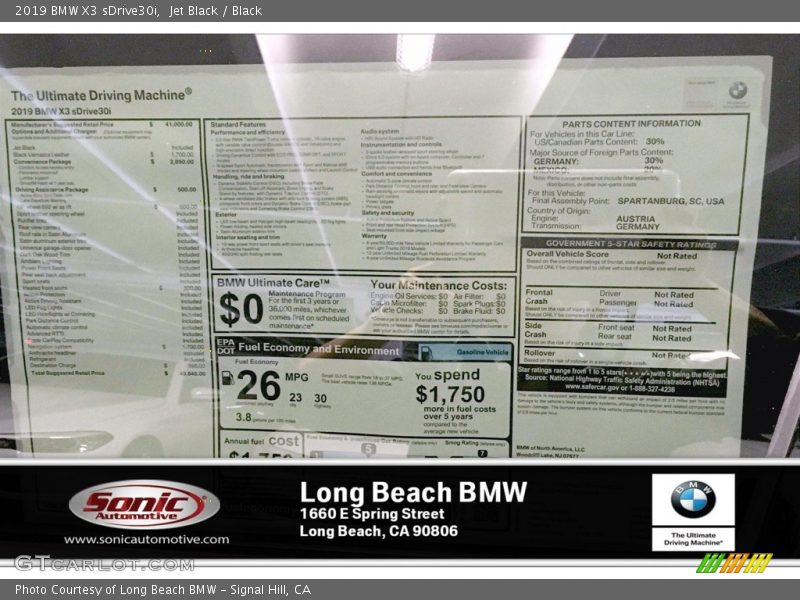 Jet Black / Black 2019 BMW X3 sDrive30i