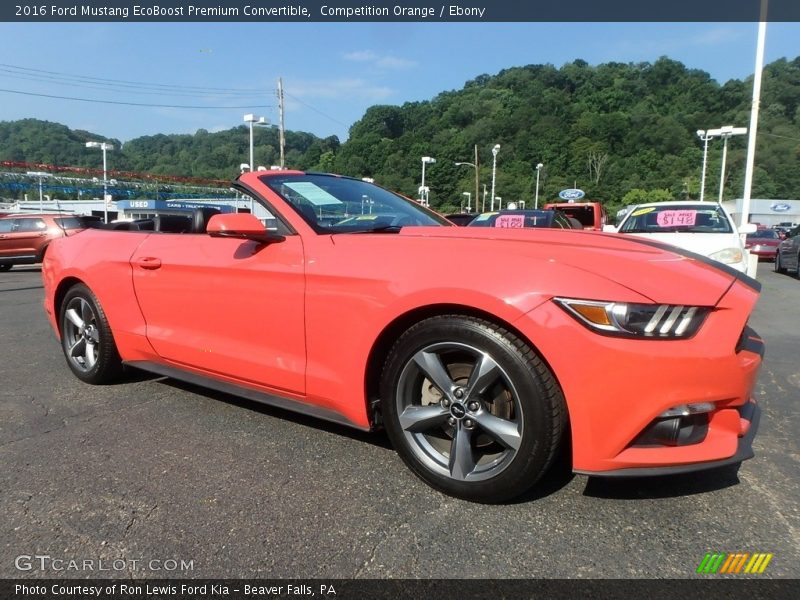 Competition Orange / Ebony 2016 Ford Mustang EcoBoost Premium Convertible