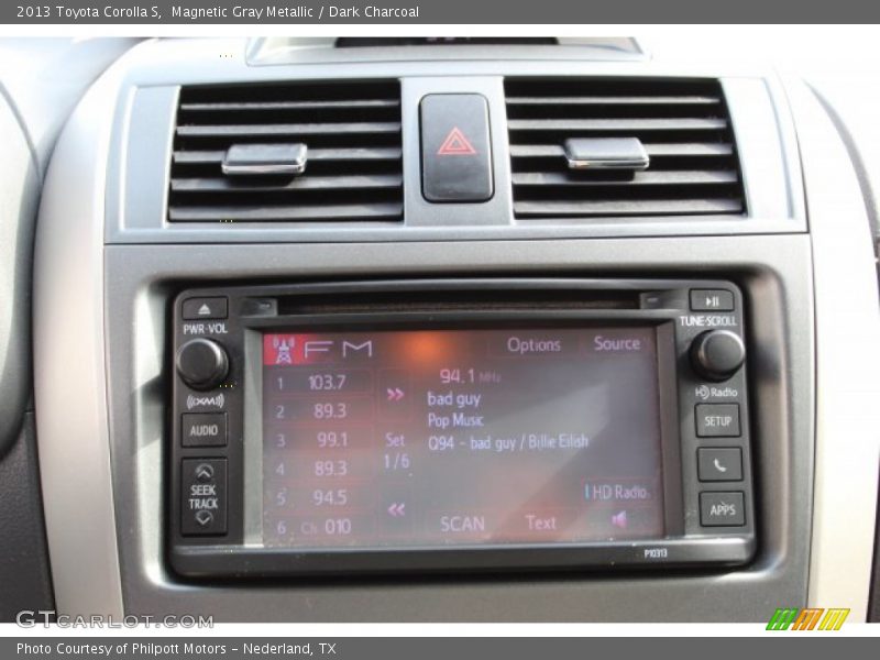 Magnetic Gray Metallic / Dark Charcoal 2013 Toyota Corolla S